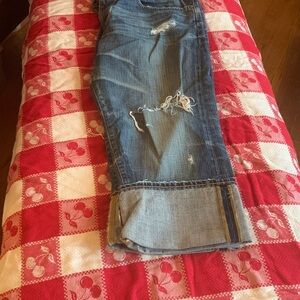 Ag Adriano Goldschmied Blue Boyfriend Jeans Distressed